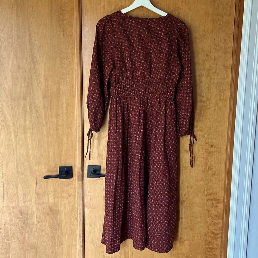 Madewell Sophia Tie-Front Midi Dress in Teaberry Floral - Picture 10 of 10